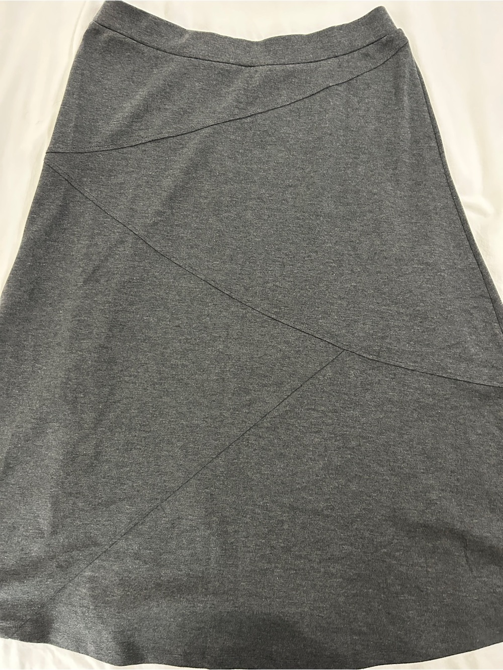 Roz & Ali Gray A-Line Panel Knit Skirt